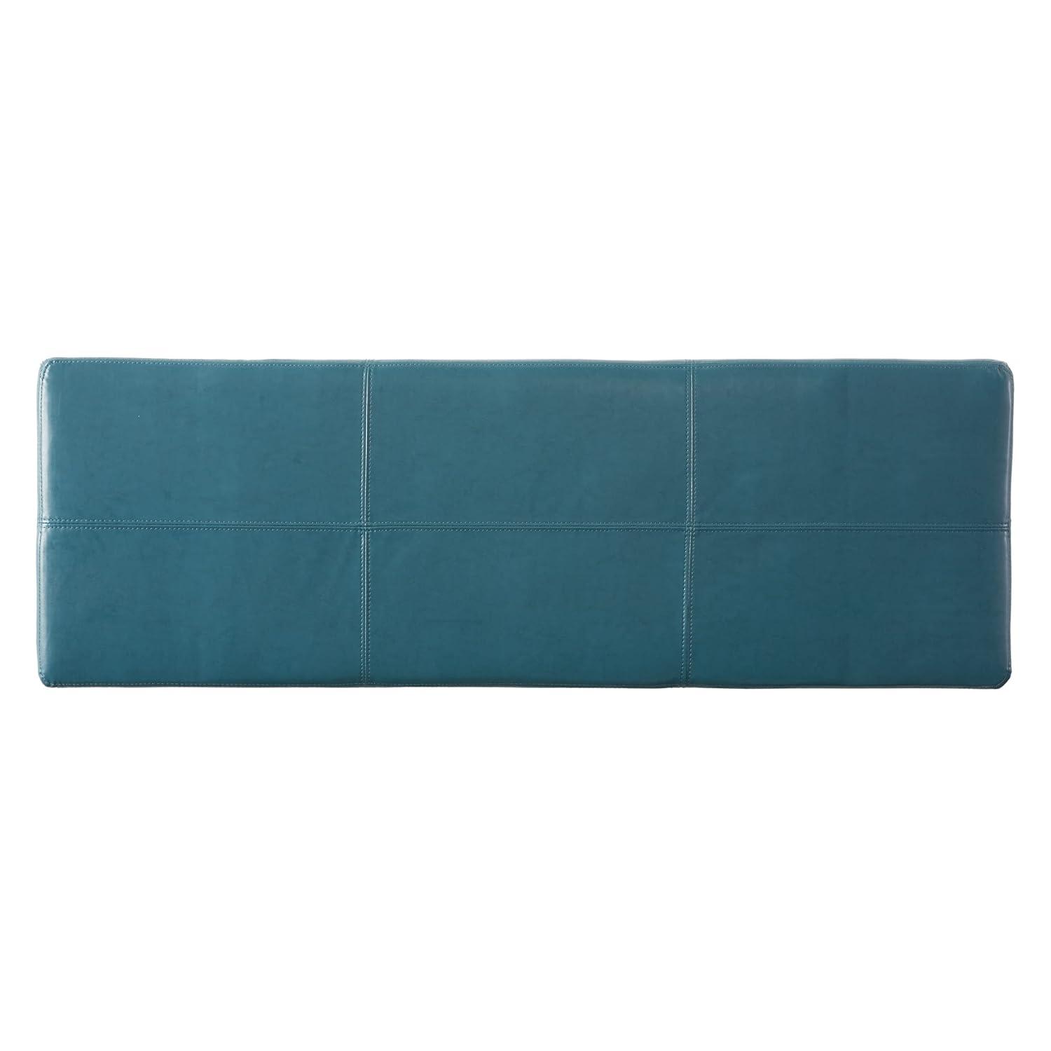 Lucinda Faux Leather Storage Ottoman Bench Teal - Christopher Knight Home: Solid Wood, Rectangular, Padded