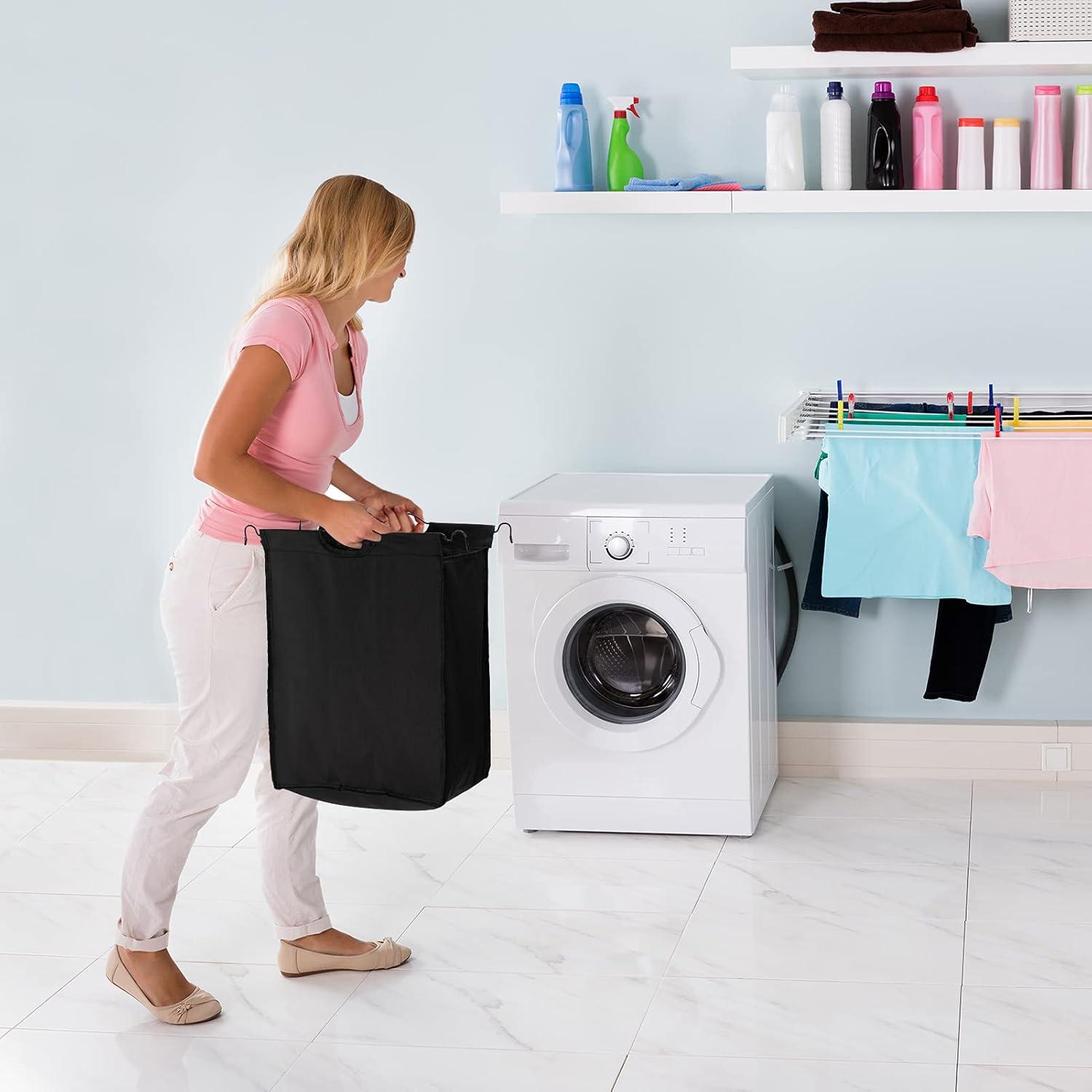 Laundry Basket Sorter with Ironing Board and 4 Wheels,Laundry Hamper with Sturdy Bags for Laundry Room Black