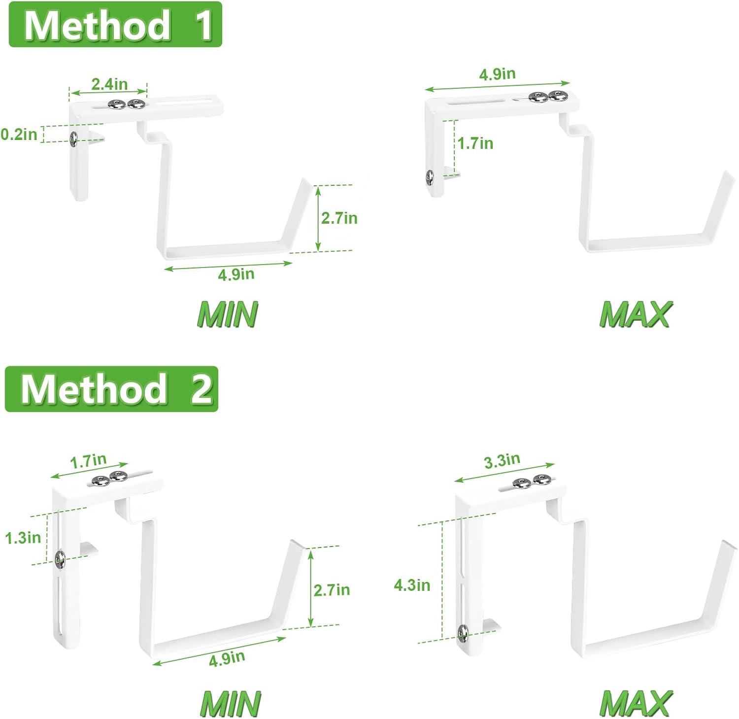 Red and White 17 Inch Plastic Railing Planter Boxes, Set of 4