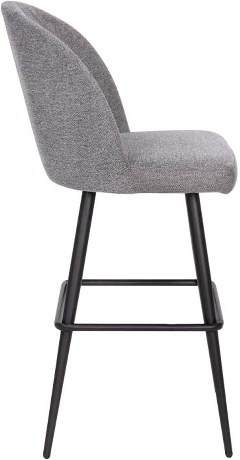 Flash Furniture Lyla Commercial Grade Modern Armless Barstools with Contoured Backrest, Steel Frame and Integrated Footrest - Set of 2