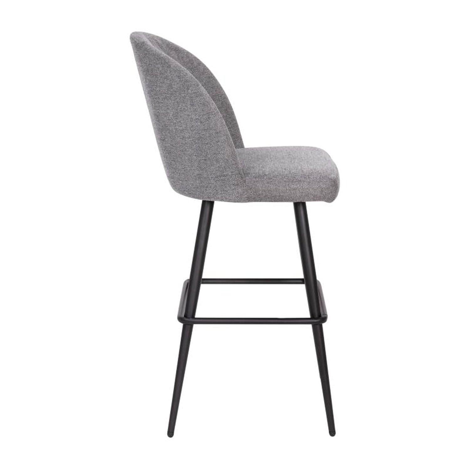 Flash Furniture Lyla Commercial Grade Modern Armless Barstools with Contoured Backrest, Steel Frame and Integrated Footrest - Set of 2