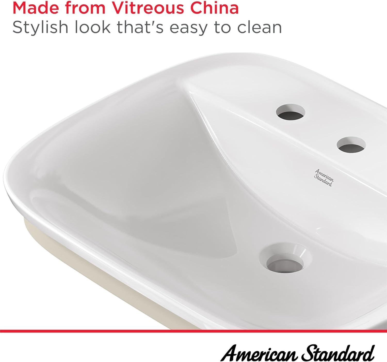 American Standard Aspirations 18'' Vitreous China Rectangular Bathroom Sink with Faucet and Overflow