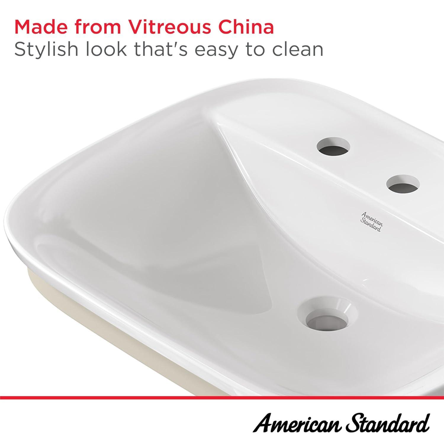 American Standard Aspirations 18'' Vitreous China Rectangular Bathroom Sink with Faucet and Overflow