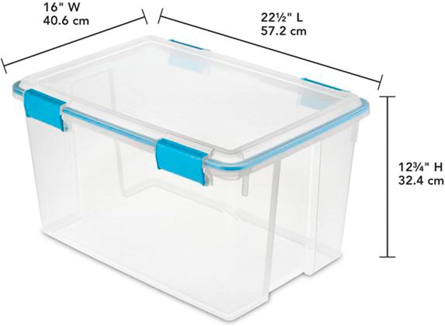 Sterilite Clear Plastic Storage Bin w/ Gasket Latch Lid