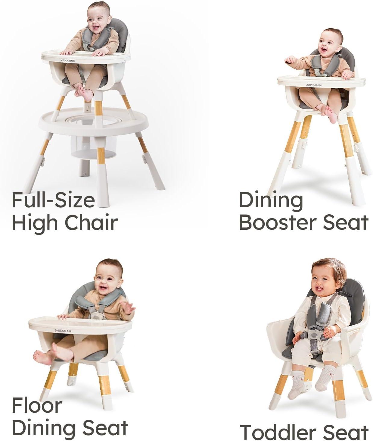 8-in-1 Convertible Baby Feeding Dining Chair with Removable Tray and Activity Center