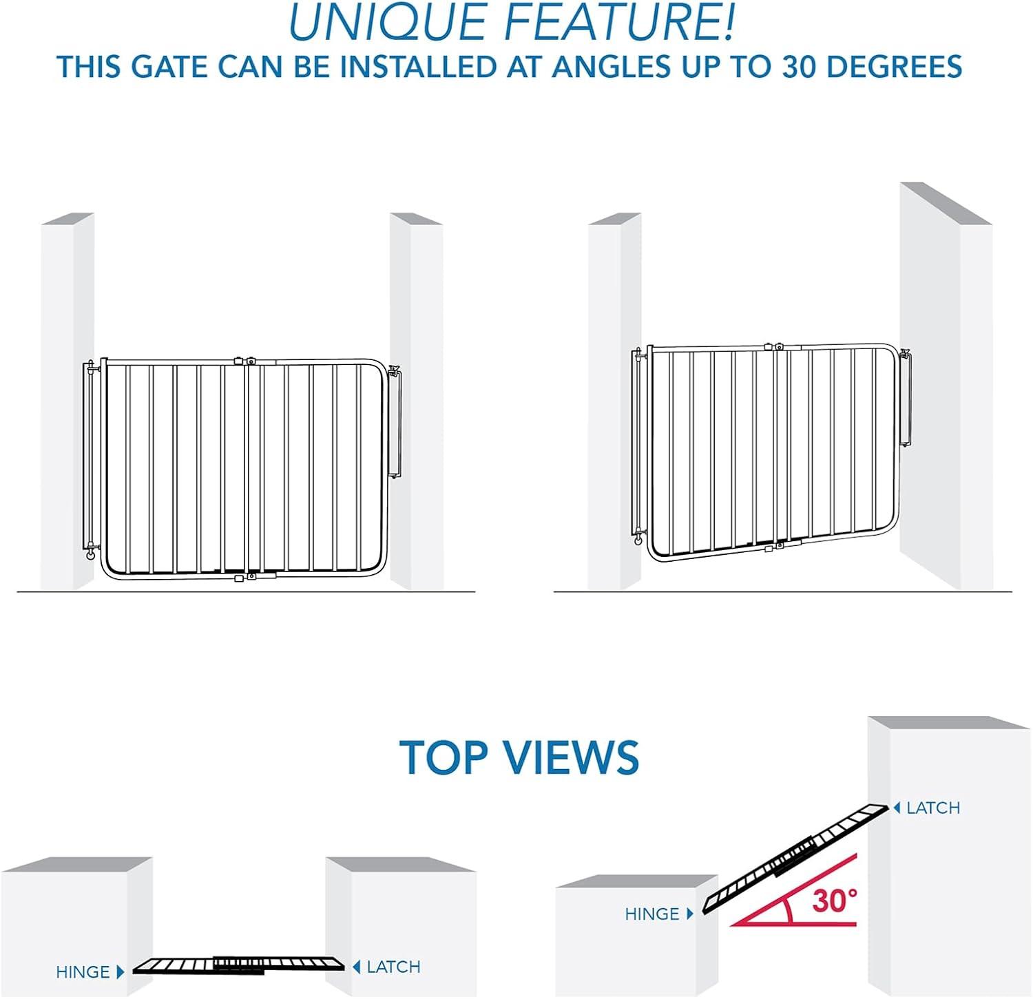 Adjustable White Aluminum Stairway Swinging Safety Gate