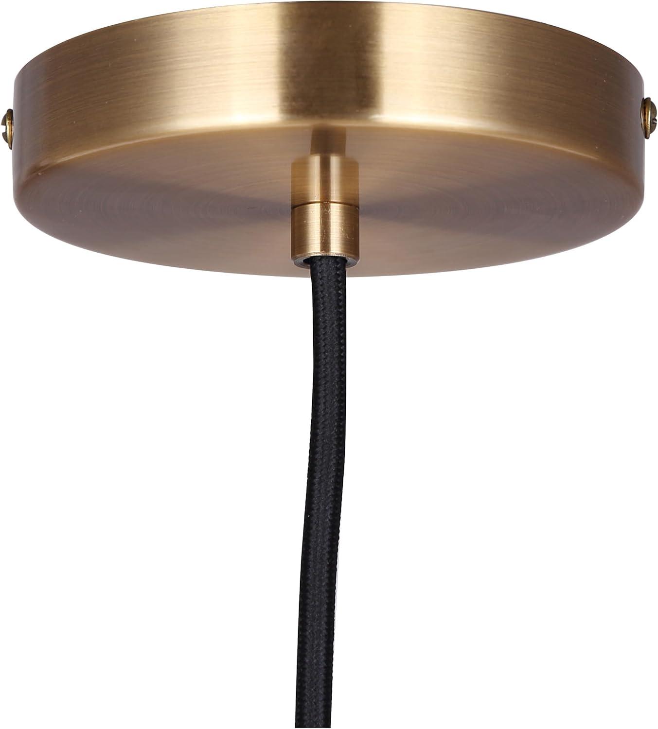 KINSLEA 1-Light Cord Pendant, Gold Finish, Frosted Ribbed Shade, Adjustable Height, Modern Minimalist Hanging Light for Kitchen Island & Dining Room