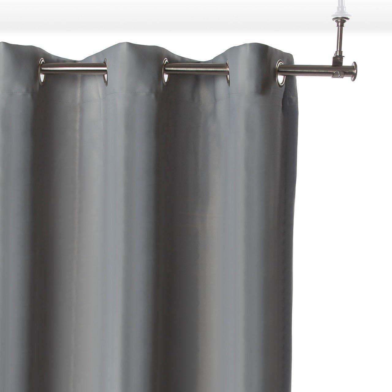 Room/Dividers/Now Adjustable Ceiling Mounted Curtain Rod - Extra Long 108-168 Inch Extendable Heavy Duty Rods for Walls, Ceilings, Windows and Room Partitions - Silver