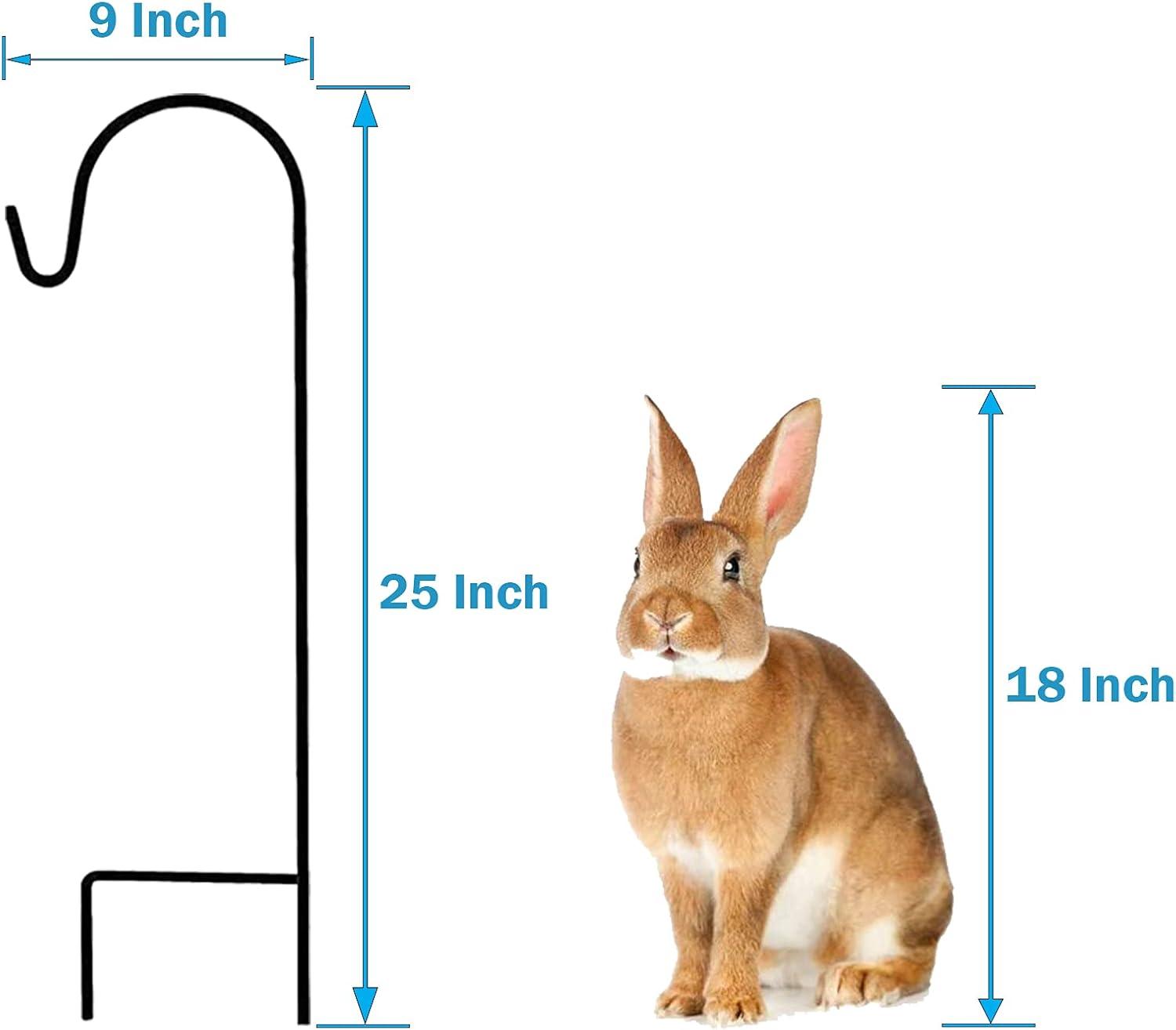 25-Inch Black Powder-Coated Steel Shepherd Hooks (8-Pack)