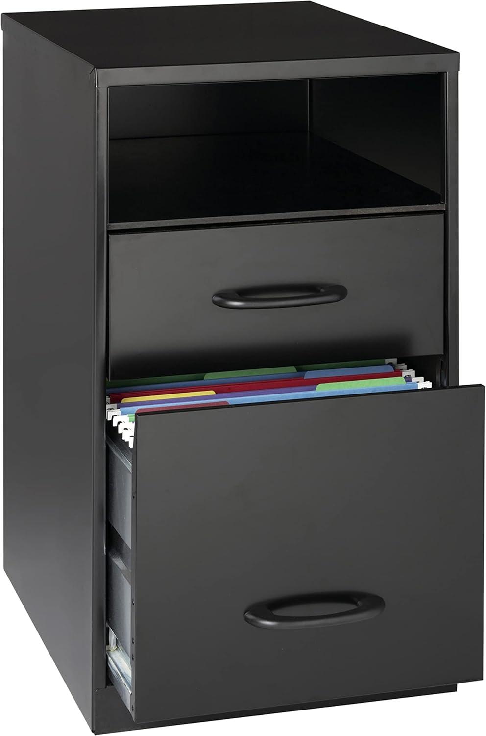 Black Steel Vertical 2-Drawer Legal Size File Cabinet