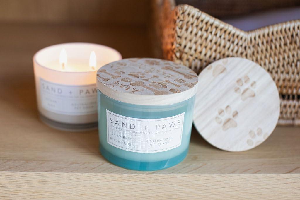 Sand + Paws Scented Candle -Balsam Cedar- Luxurious Air Freshening Jar Candles Neutralize pet Odors and Enhance Home décor – 100% Cotton Lead-Free Wicks - 12 oz