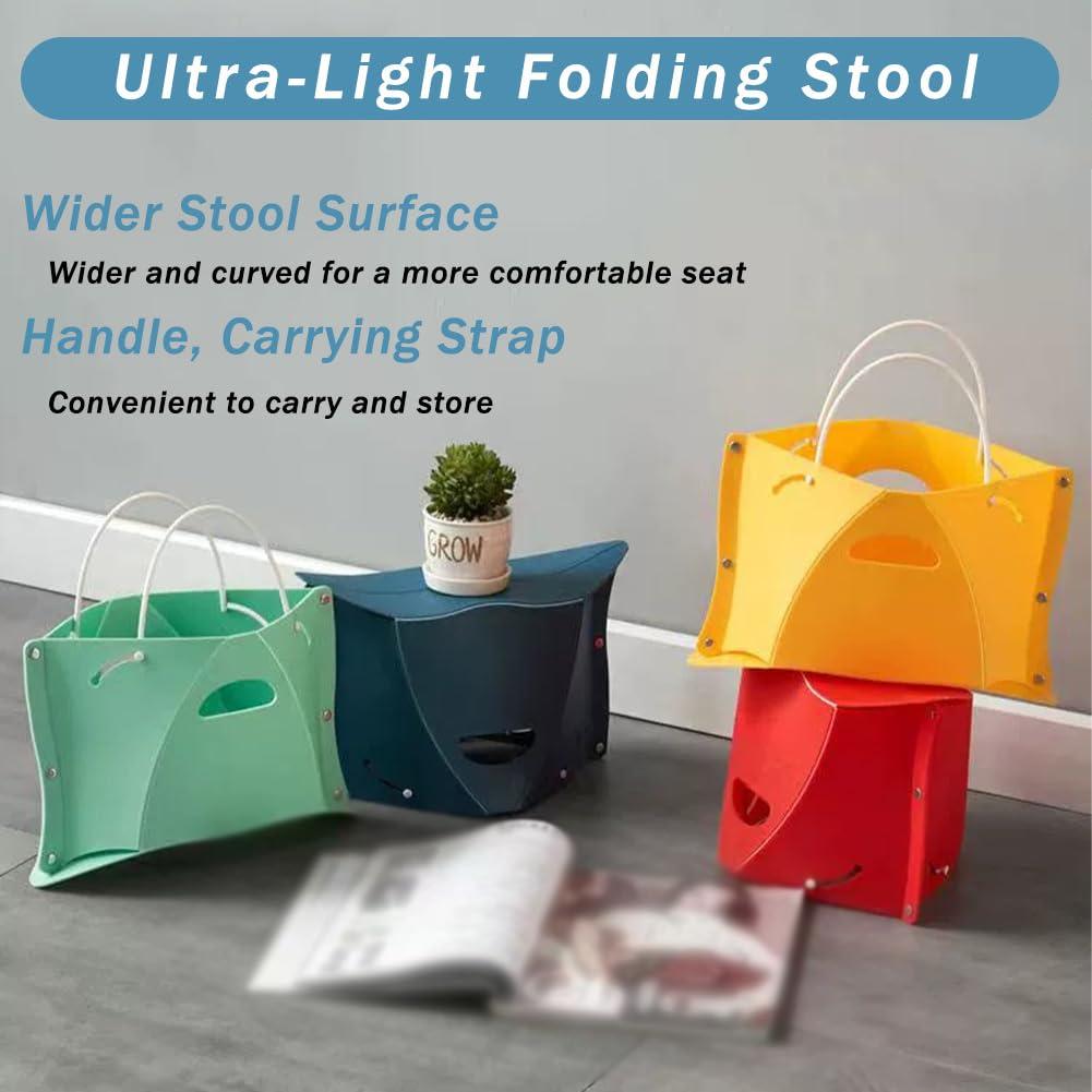 Foldable Portable Outdoor Stool, Thickness of 0.5 in, Quick Opens for Camping Hiking Picnic Fishing Subway, Lightweight Mini Folding Travel Potty Stool, Footrest for Air Travel Red