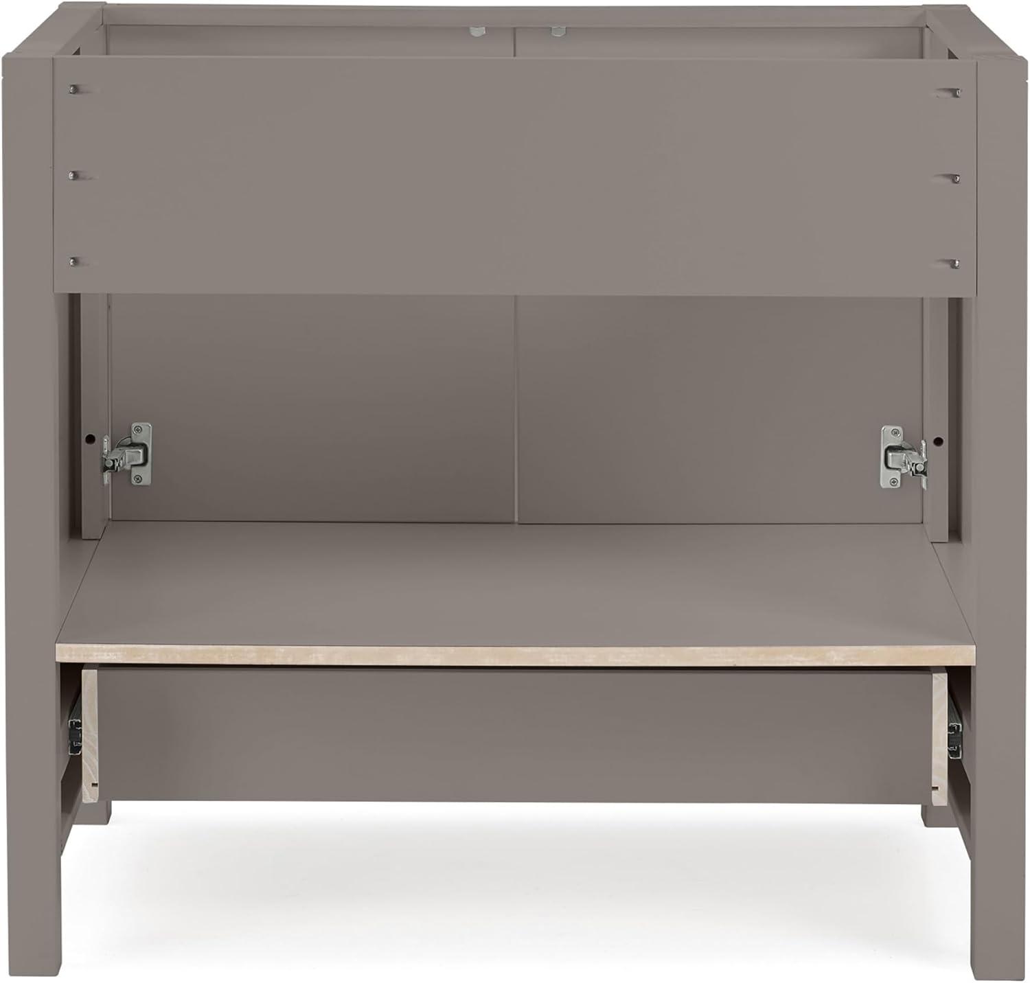 36" Williamsburg Vanity Cabinet Gray - Alaterre Furniture: Wood Frame, 1 Shelf, Universal Storage, 34.5" Depth