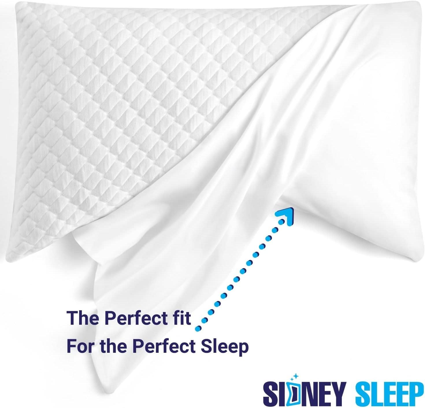 Sidney Sleep Mini Size Curved Pillow Covers - Full Length Zipper Closure - Premium Soft Brushed Microfiber (Travel Mini, White)