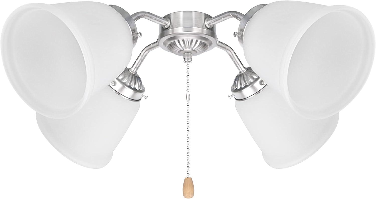 Aspen Creative 23045-4 Transitional Style Bell Shaped Frosted Replacement Glass Shade, 2-1/4" Fitter Size, 4-5/8" high x 4-5/8" diameter, 4 Pack