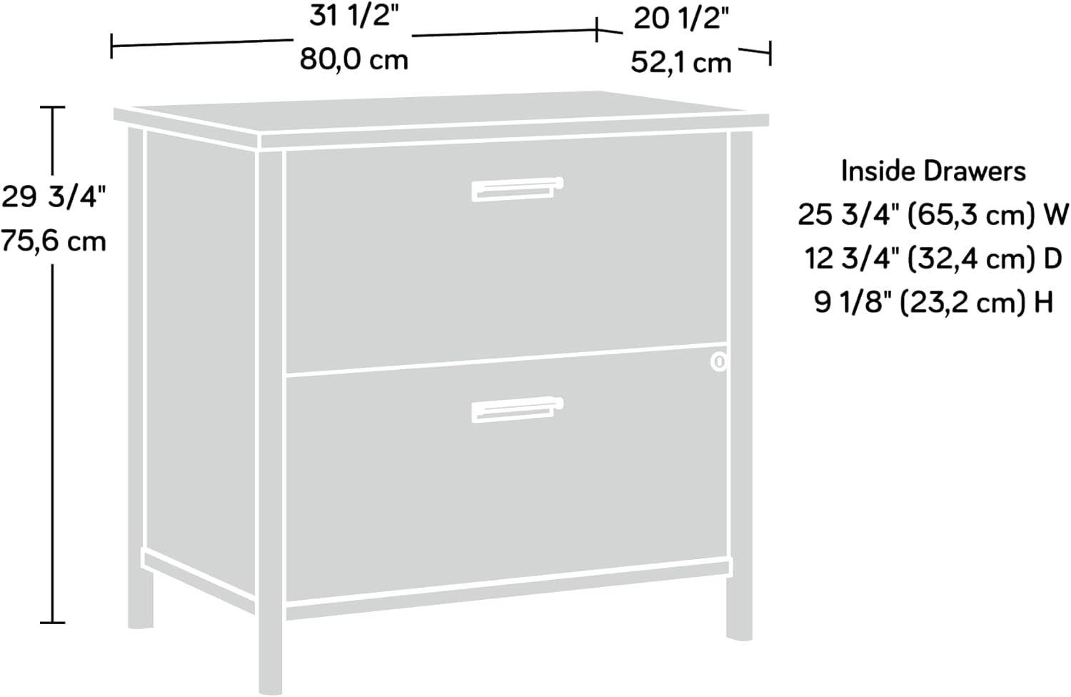 Whitaker Point 2 Drawer Lateral File Natural Maple - Sauder: Home Office, MDF, Metal Hardware