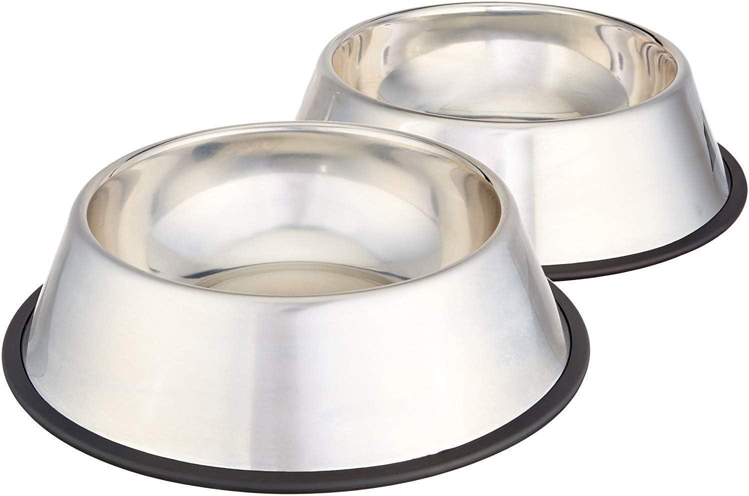 Stainless Steel Non-Skid Dog Bowls, 2-Pack, 32 oz Each