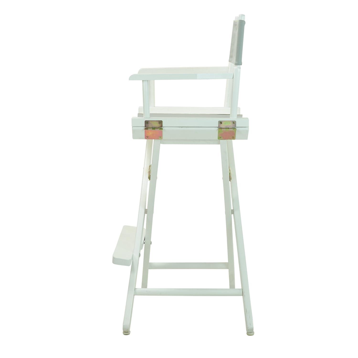"30" Director's Chair White Frame-Gray Canvas"