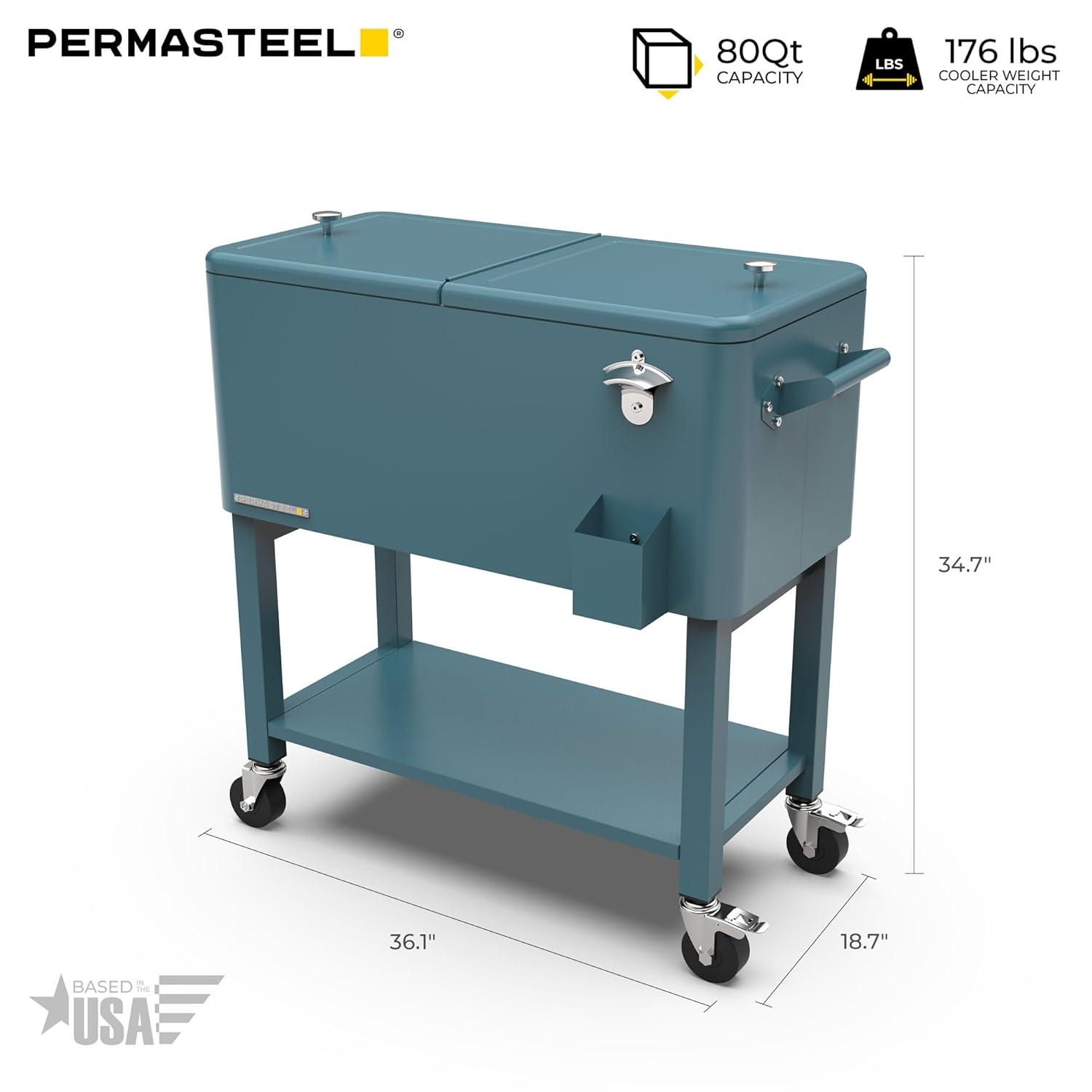 Permasteel 80-Qt Outdoor Patio Cooler with Removable Basin