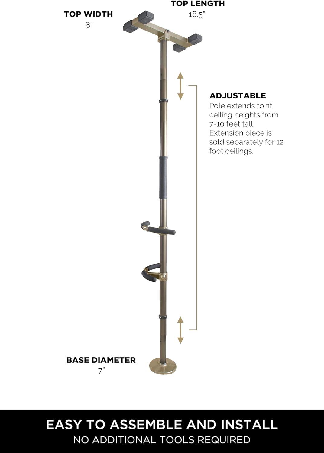 Signature Life Sure Stand Pole, Elderly Floor to Ceiling Transfer Pole, Bathroom Safety Grab Bar, Deep Bronze