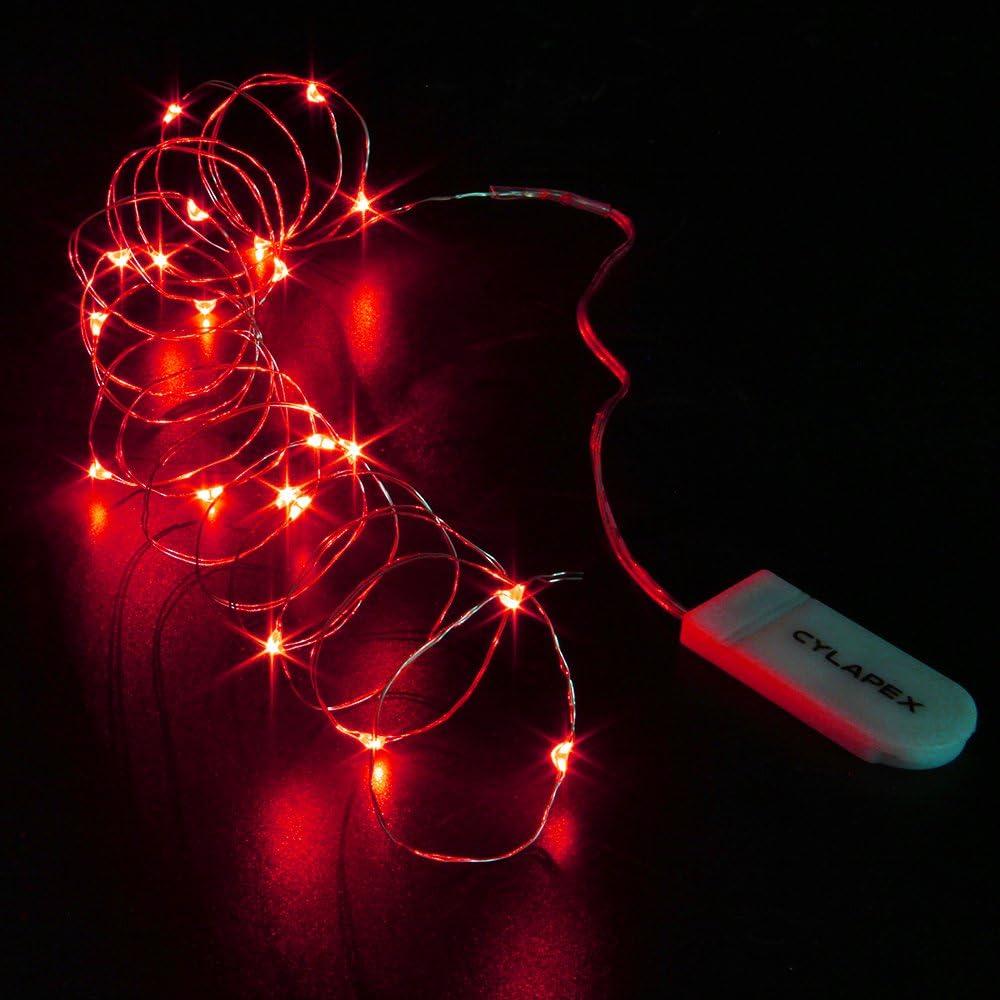 CYLAPEX 6 Pack Blue Fairy Lights Battery Operated Fairy String Lights Firefly Lights LED Starry String Lights 3.3ft 20 LEDs Silvery Copper Wire for Christmas DIY Decoration Costume Wedding Party