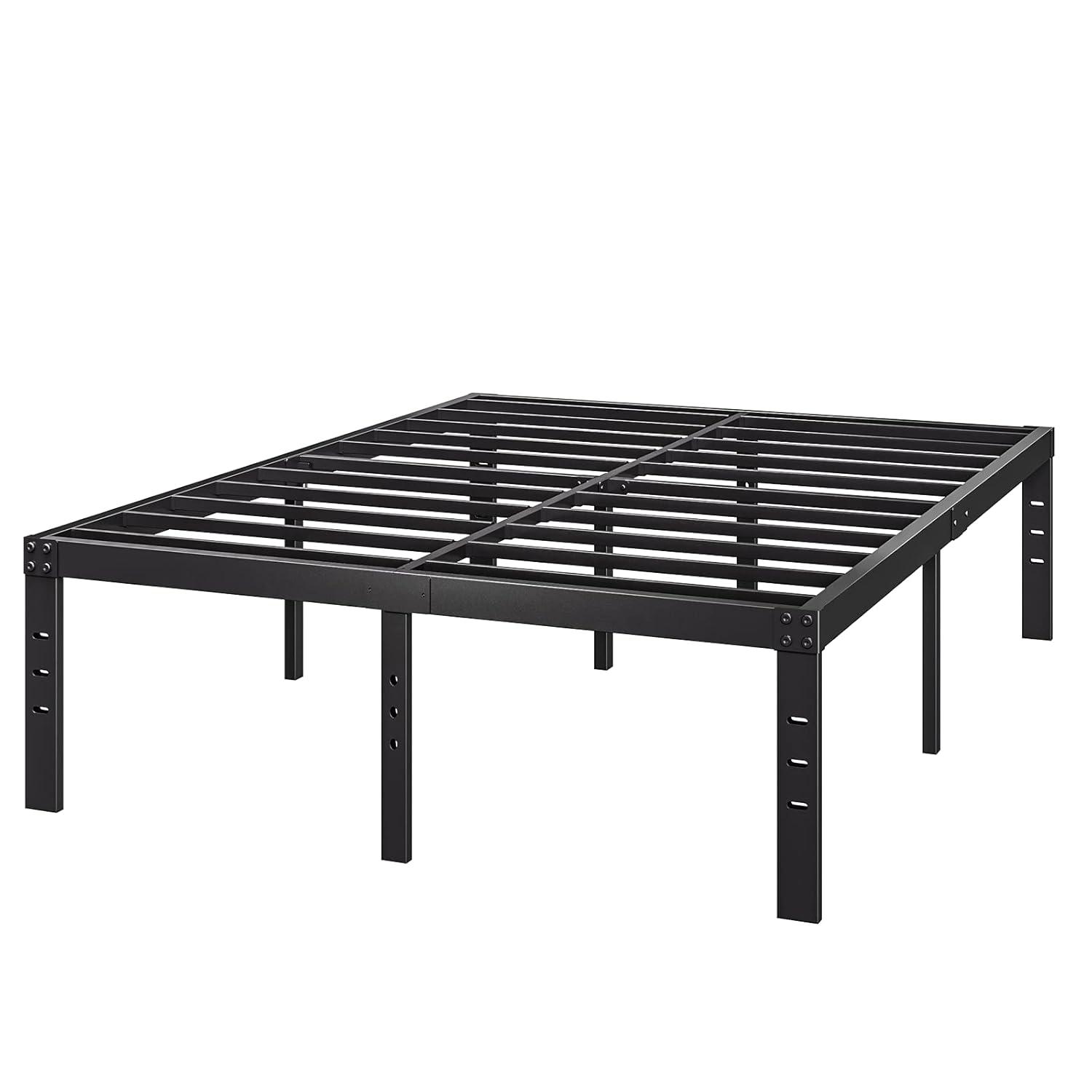 Twin Metal Bed Frame - 16 Inch Tall, No Box Spring Needed, Heavy Duty Platform With Storage Space, Sturdy Non-Slip Noiseless