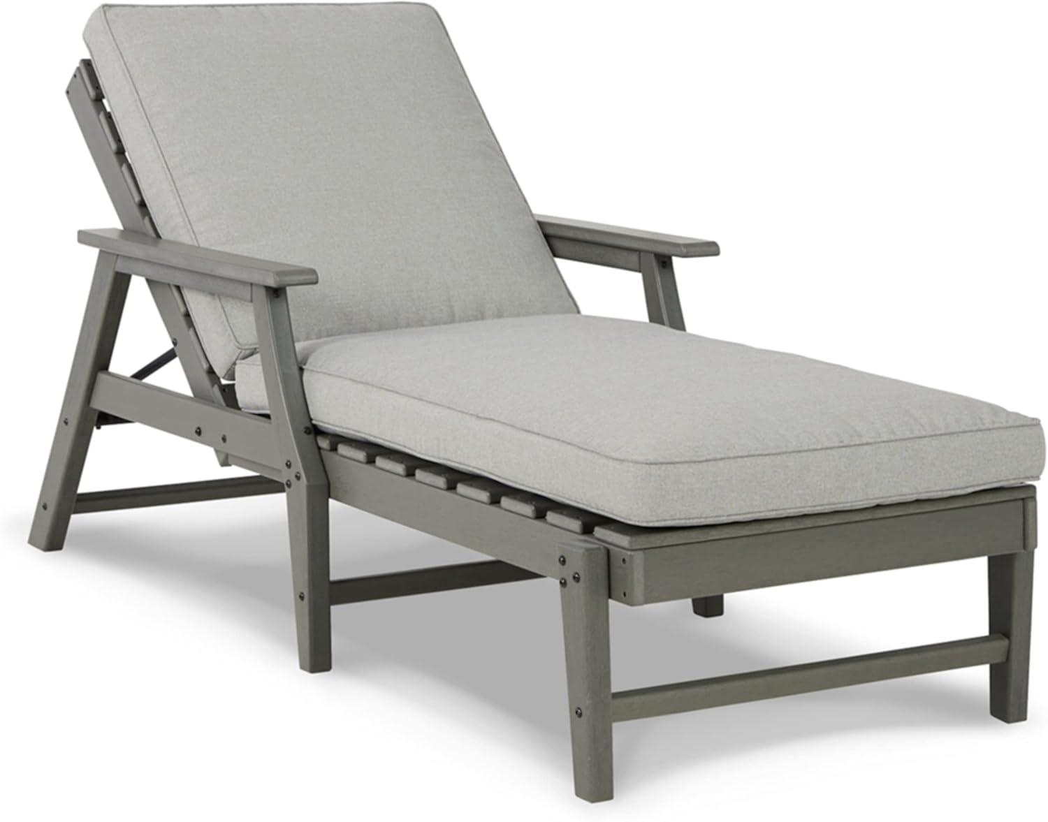 Signature Design by Ashley Contemporary Visola Chaise Lounge with Cushion  Gray