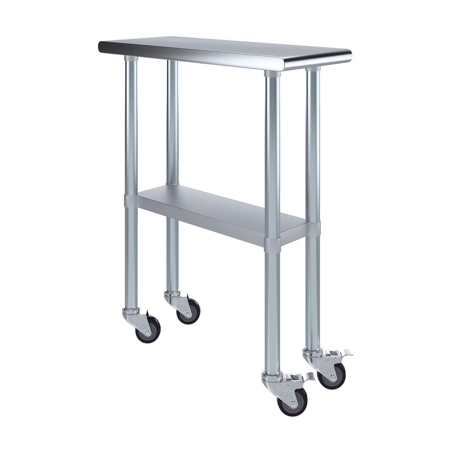 Amgood Stainless Steel Table With Wheels