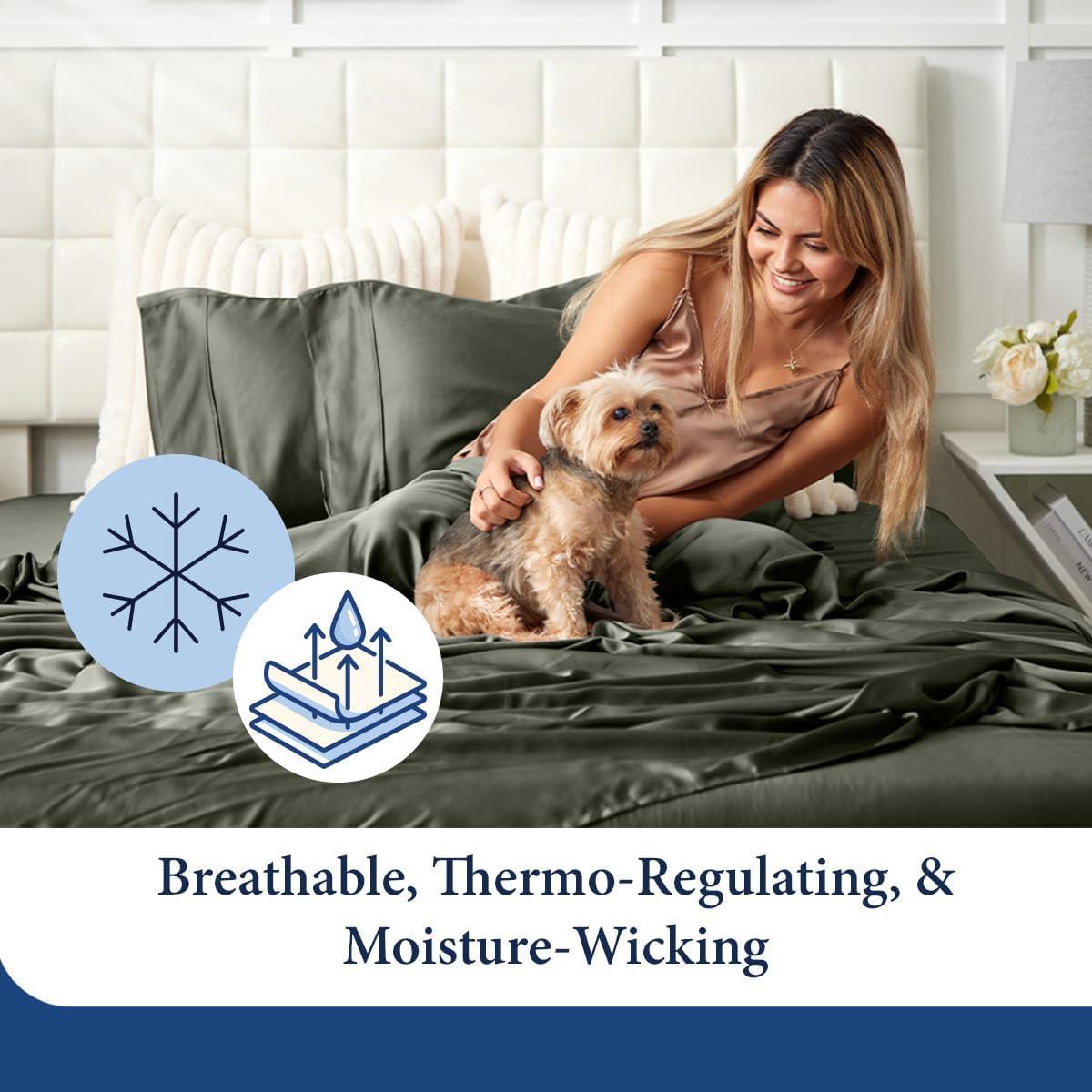 Cosy House Collection Cosy House Collection 100% Rayon Derived from Bamboo Bed Sheet Set - Cooling, Breathable, Silky Soft