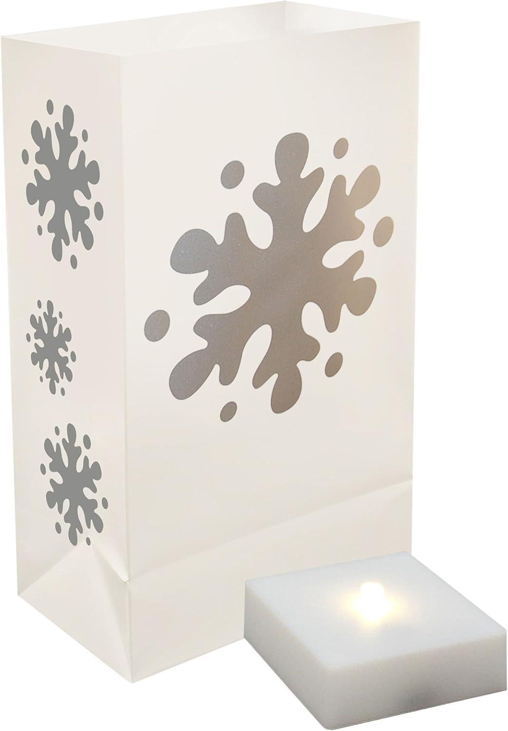 LumaBase 6 -Pack 10-Inches Freestanding Snowflake Light display with Yellow LED Lights