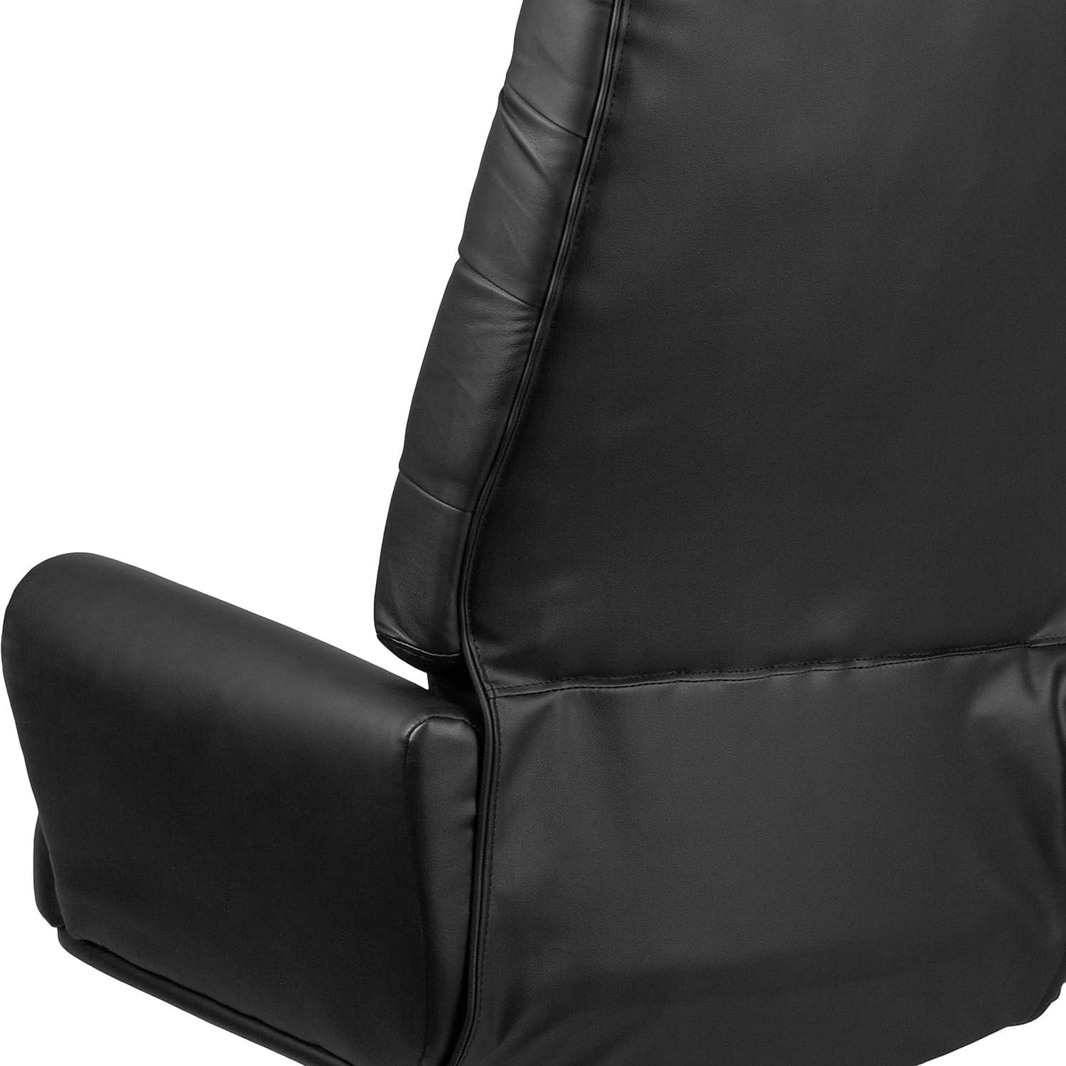Flash Furniture Hansel High Back Traditional Tufted Black LeatherSoft Executive Swivel Office Chair with Silver Welt Arms