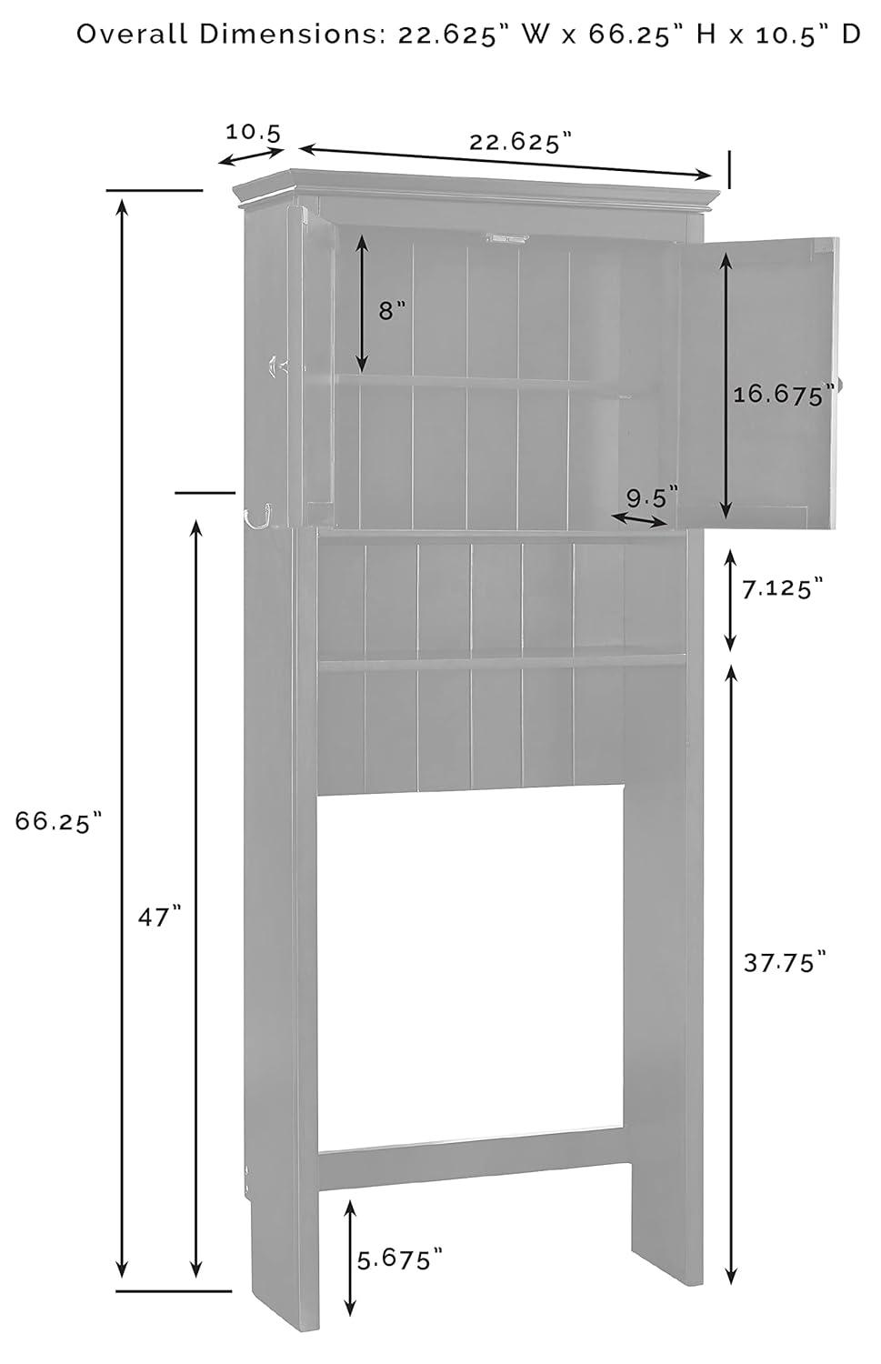 Crosley Lydia Space Saver Espresso Brown: Bathroom Organizer with 4 Shelves, Veneer Finish, Metal Hardware