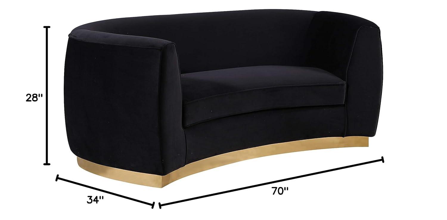 Meridian Furniture Julian Contemporary Velvet Loveseat in Black