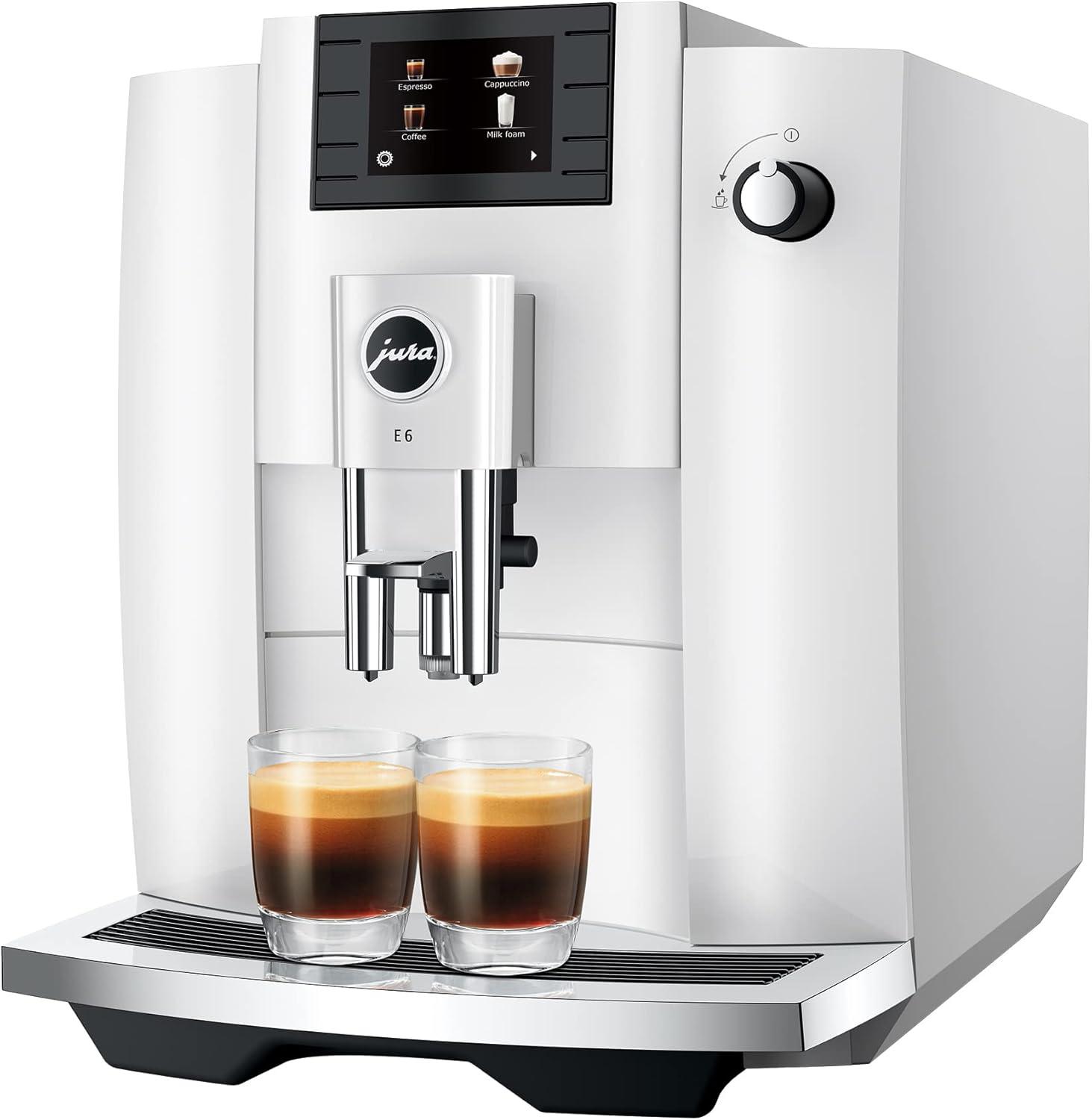 JURA ® E6 Piano White Espresso Machine