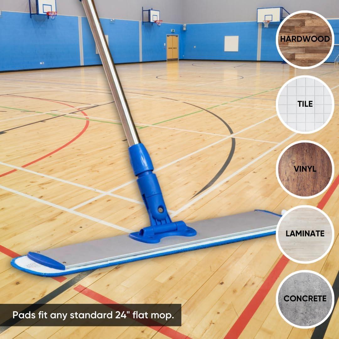 Microfiber Wholesale™ 24 inch Microfiber Mop Pads - Machine Washable, Reusable, Refills & Replacement Wet Mop Heads Compatible with Any Microfiber Flat Mop System (3 Pack)