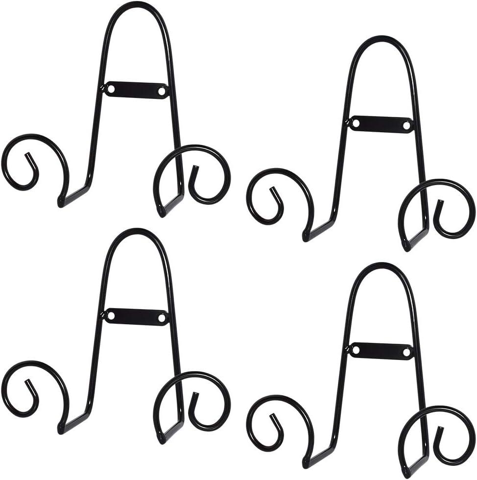 Mocoum 4 Pack Wall Mount Display Stands, Medium Easel Holder Plate Hanger, Vertical Stand Holders for Decorative Plates, Arts, Picture Frames (Circle, 6 Inch)