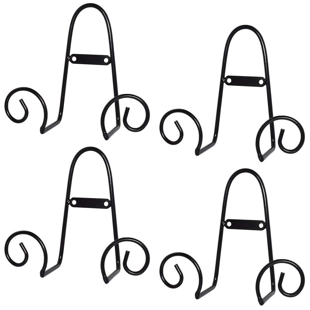 Mocoum 4 Pack Wall Mount Display Stands, Medium Easel Holder Plate Hanger, Vertical Stand Holders for Decorative Plates, Arts, Picture Frames (Circle, 6 Inch)