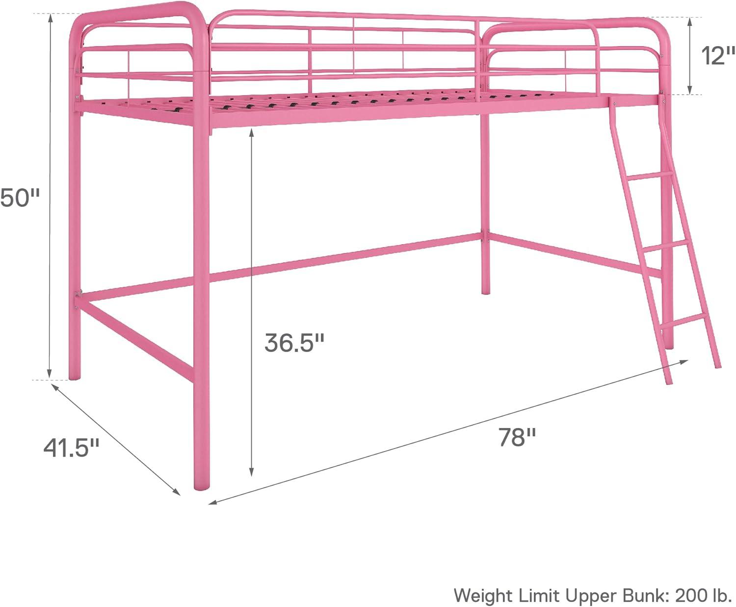 DHP Jett Junior Twin Metal Loft Bed