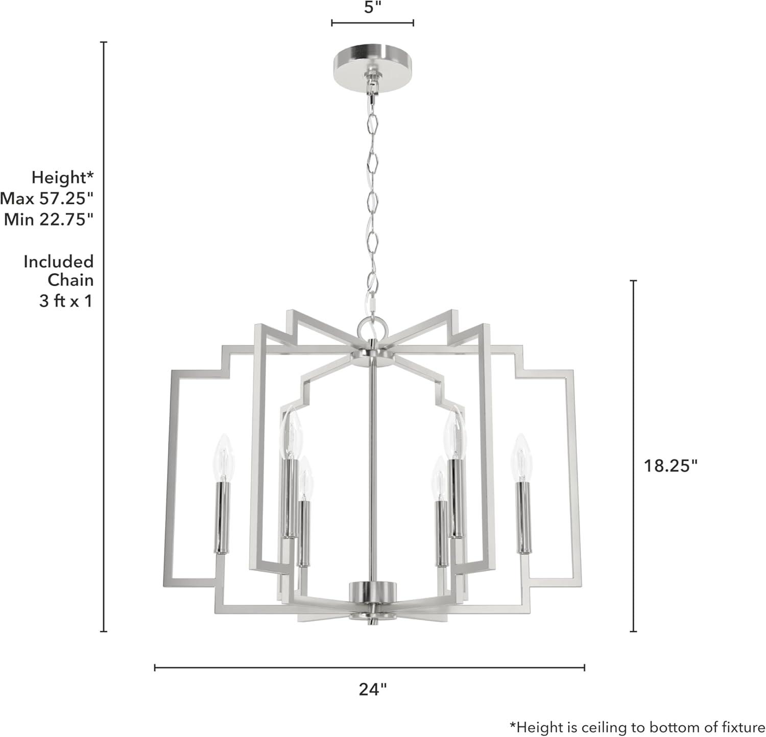 Hunter Fan Hunter 30 Inch Zoanne 6 Light Chandelier Ceiling Light Fixture