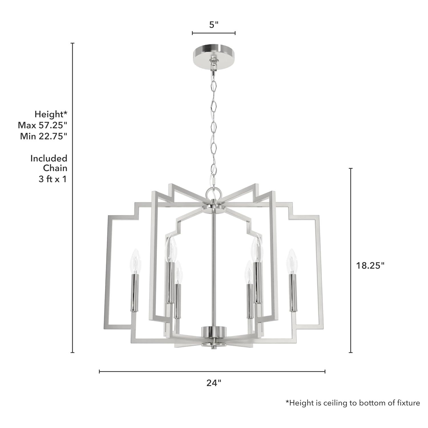 Hunter Fan Hunter 30 Inch Zoanne 6 Light Chandelier Ceiling Light Fixture