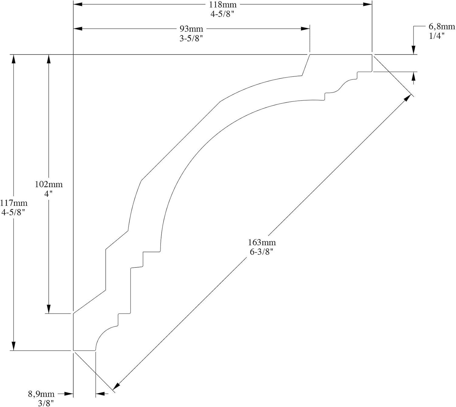 2.75'' H x 78.75'' W x 2.75'' D Plastic Crown