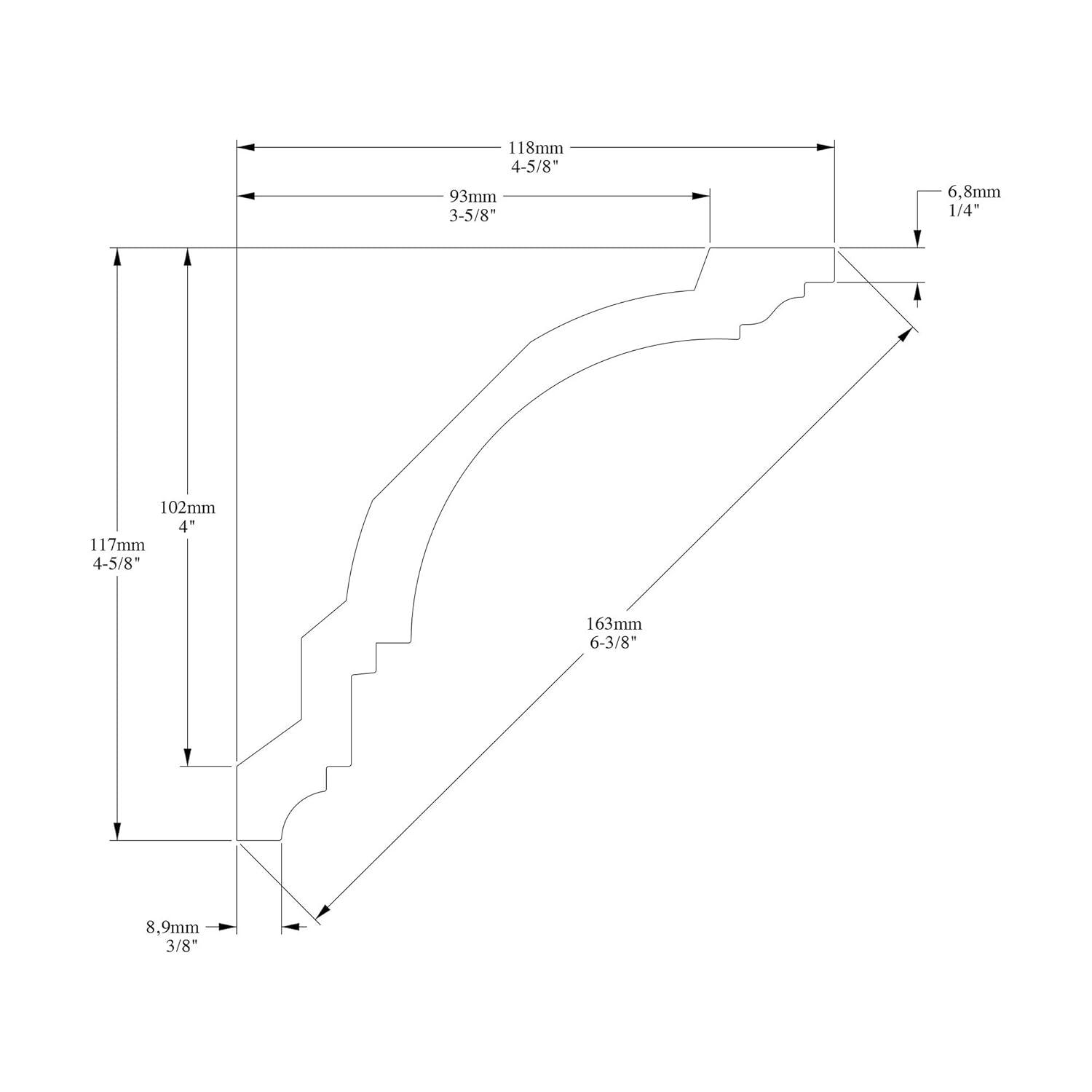 Orac Decor 4.63'' H x 78.75'' W x 2.75'' D Plastic Crown (Set of 6)
