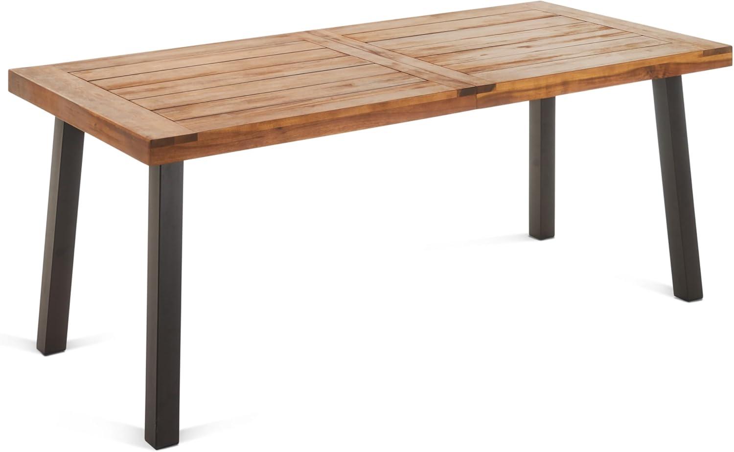 Spanish Bay 69'' Acacia Wood Outdoor Dining Table with Teak Finish