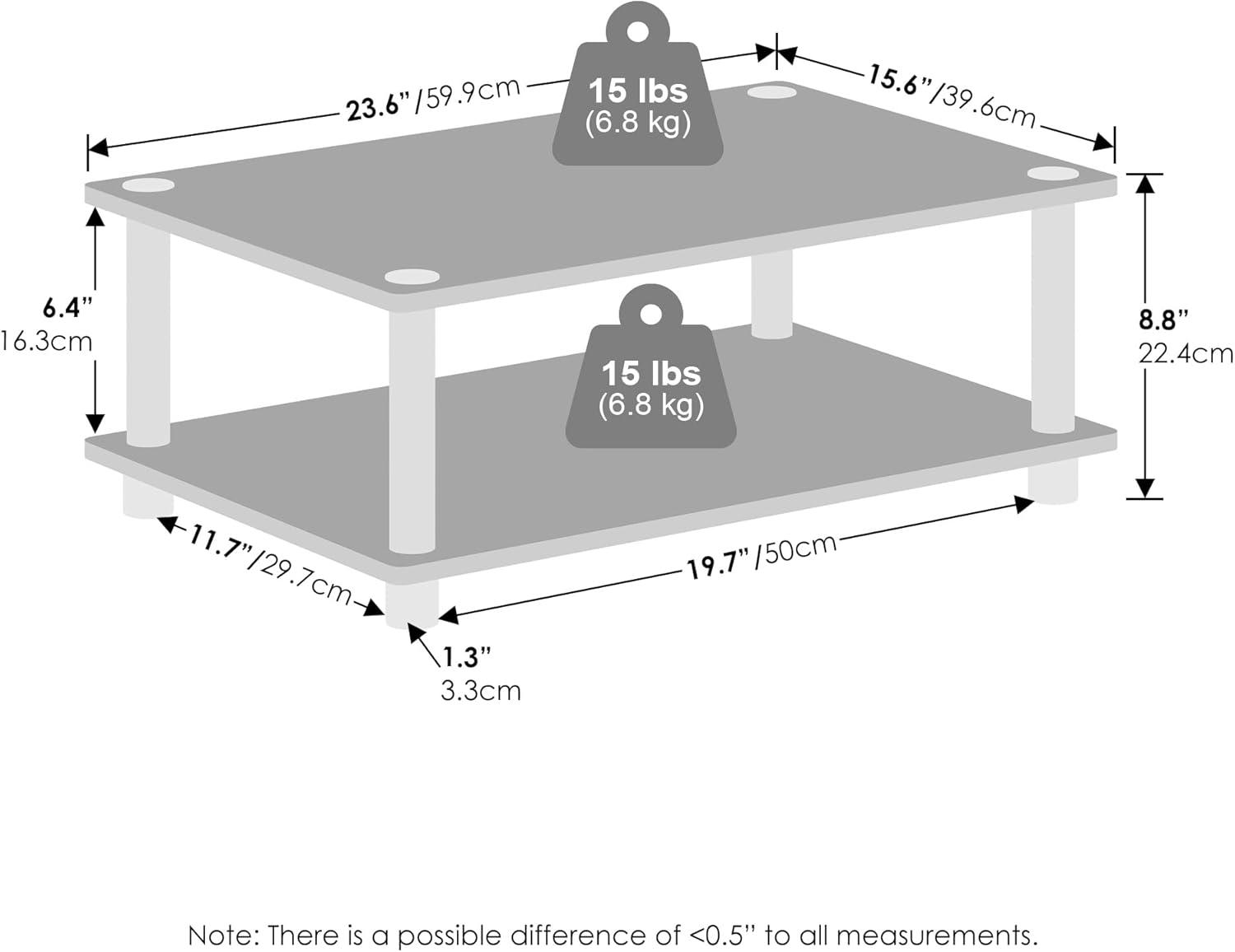 White Composite Wood 2-Tier Multipurpose Printer Stand