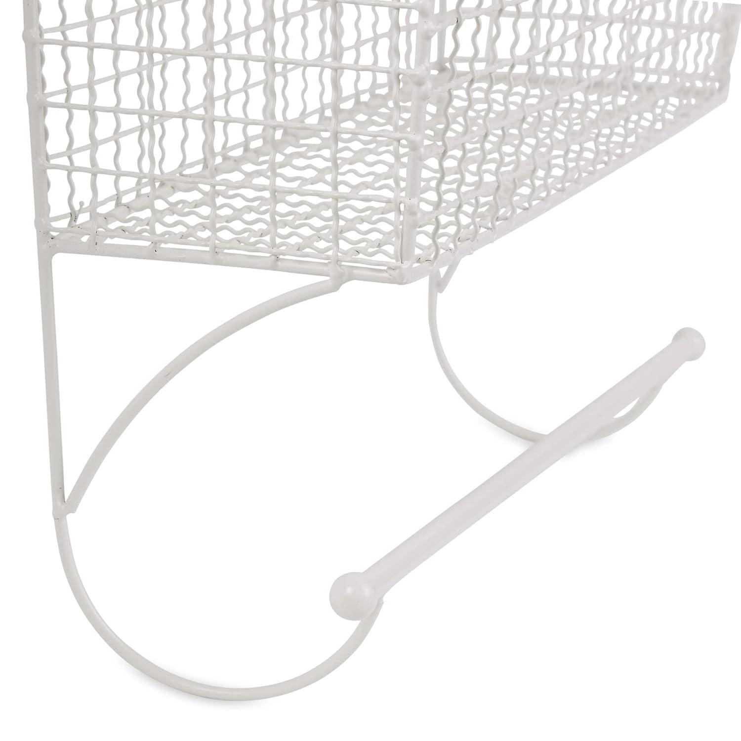 DII Rustic Farmhouse Bathroom Decor, Metal Storage, Large Towel Bar, Antique White