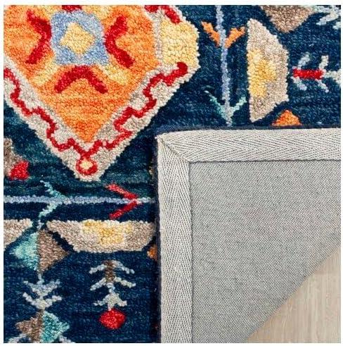 Aspen APN515 Hand Tufted Area Rug - Navy/Orange - 3'x3' - Safavieh.