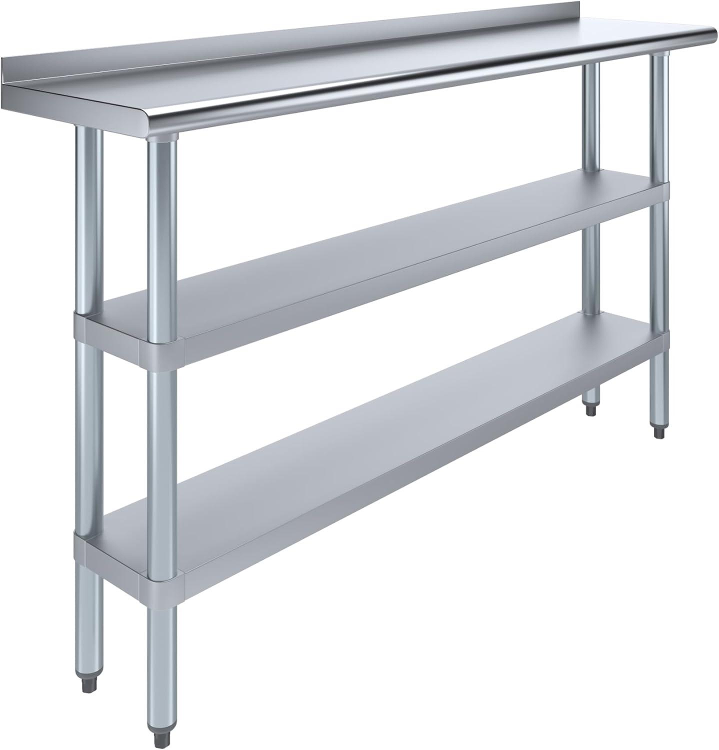 Stainless Steel Work Table with 2 Shelves