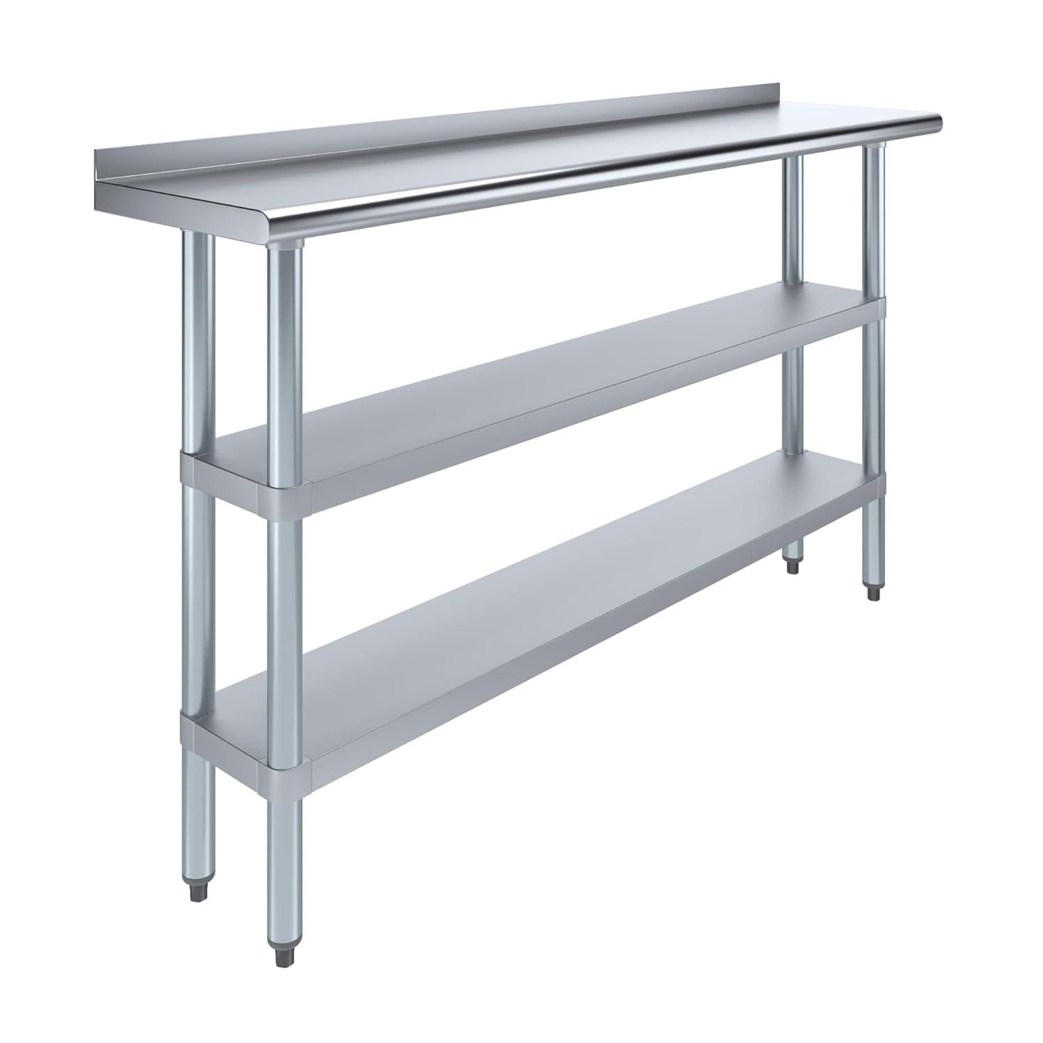 Amgood Stainless Steel Work Table with 2 Shelves