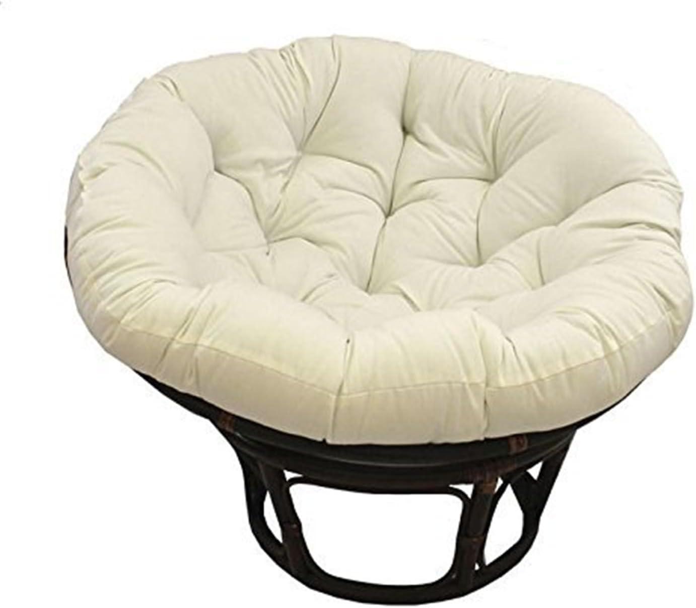 42" Rattan Papasan Chair with Solid Twill Cushion - International Caravan