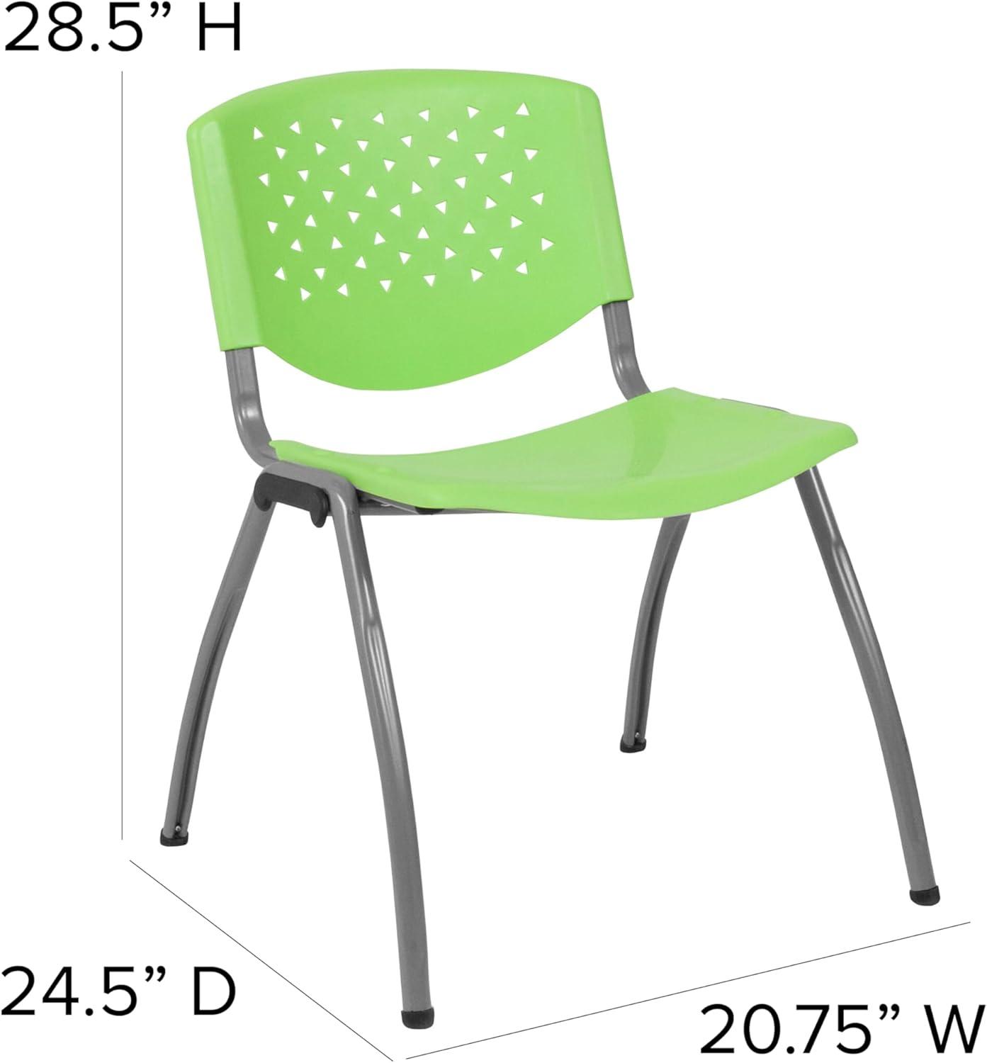 Flash Furniture Memphis 880 lb. Capacity Plastic Stack Chair with Powder Coated Frame